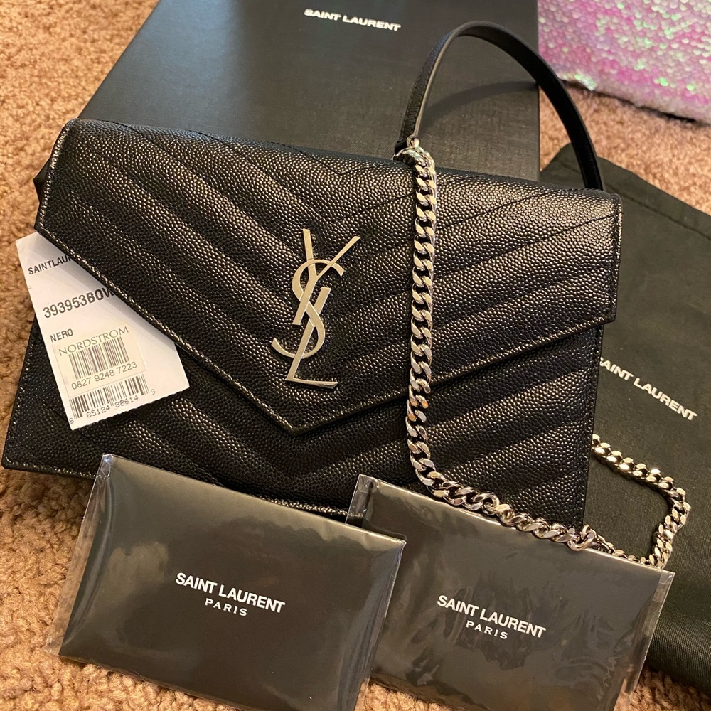 Monogram YSL wallet on chain.